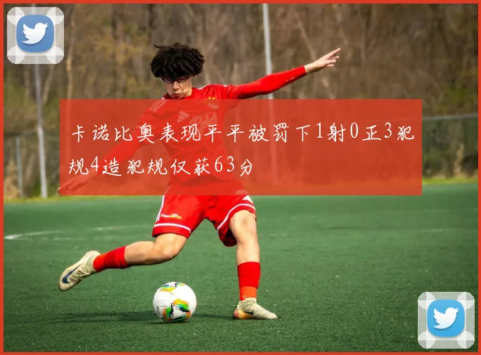卡诺比奥表现平平被罚下1射0正3犯规4造犯规仅获63分